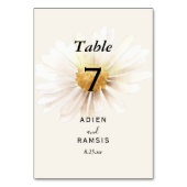 Elegant Daisy Wedding Table Kaart (Voorkant)