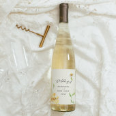 Elegant Daisy Wedding Wine Label Wijn Etiket