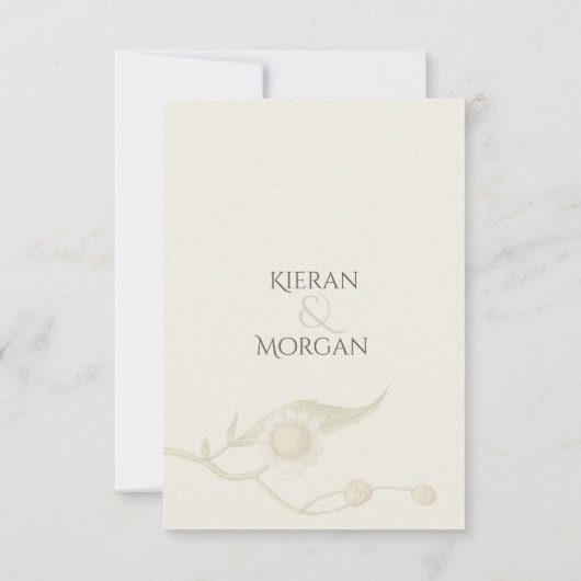 Elegant Daisy Wildflower RSVP Respons Kaart (Achterkant)