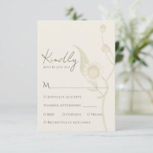 Elegant Daisy Wildflower RSVP Respons Kaart
