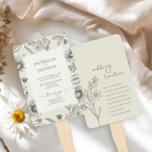Elegant Daisy Wildflower Wedding Programma