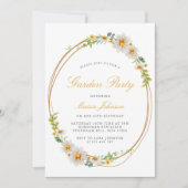 Elegant Daisy Wreath Garden Party Birthday Kaart (Voorkant)