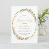 Elegant Daisy Wreath Garden Party Birthday Kaart (Staand voorkant)