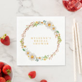 Elegant Daisy Wreath Vrijgezellenfeest Servet (Insitu)
