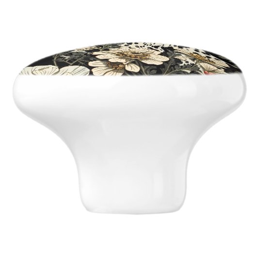 Elegant Dalmatian William Morris Inspired Keramische Knop (Zijkant)