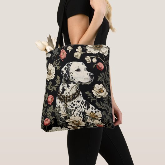 Elegant Dalmatian William Morris Inspired Tote Bag (Dichtbij)