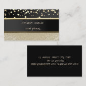 Elegant, Damas, Black, Gold Confetti Visitekaartje (Voorkant / Achterkant)