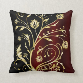 Elegant damasje met zwarte en goudschoen kussen