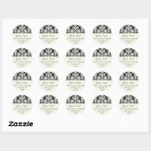 Elegant Damask Adres Sticker (Vel)