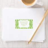 Elegant Damask-adreslabel Etiket (Insitu)