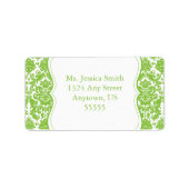 Elegant Damask-adreslabel Etiket (Voorkant)