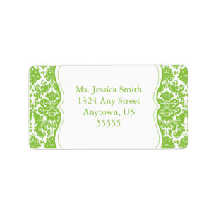Elegant Damask-adreslabel Etiket