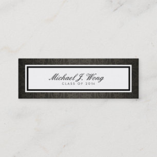 Elegant Damask Afstuderen Notice Name Cards Contactkaartje