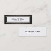 Elegant Damask Afstuderen Notice Name Cards Contactkaartje (Voorkant / Achterkant)