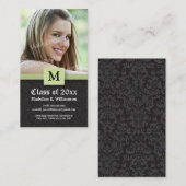 Elegant Damask Afstuderen Status Card (mint) Contactkaartje (Voorkant / Achterkant)