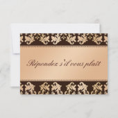Elegant Damask Autumn Reverie Wedding RSVP (Voorkant)