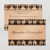 Elegant Damask Autumn Reverie Wedding RSVP Kaartje (Voorkant / Achterkant)