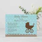 Elegant damask baby bagageruim kaart (Staand voorkant)