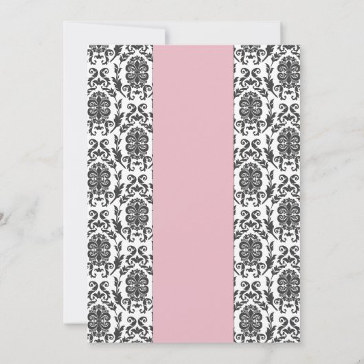 Elegant Damask Baby shower Invite Kaart (Achterkant)