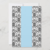 Elegant Damask Baby shower Invite Kaart (Achterkant)