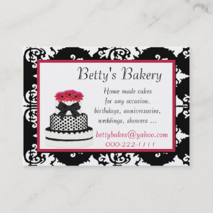Elegant Damask Bakery Visitekaartje