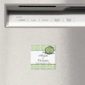 Elegant Damask Bewaar de datum magneet (Insitu (Vaatwasser))