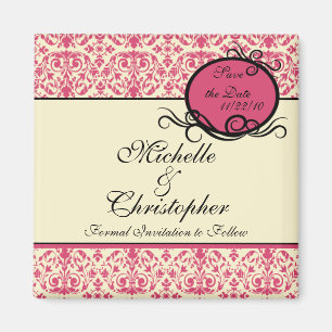 Elegant Damask bewaart de Datum Magnet
