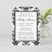 Elegant Damask Birthday of Shower Invitation Kaart (Staand voorkant)