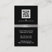 Elegant Damask Black en Silver Visitekaartje (Achterkant)