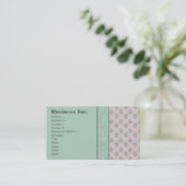 Elegant  Damask Blue en Pink Visitekaartje (Staand voorkant)