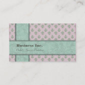 Elegant  Damask Blue en Pink Visitekaartje (Achterkant)