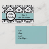 Elegant Damask Blue Mammie die kaarten oproept Contactkaartje (Voorkant / Achterkant)