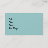 Elegant Damask Blue Mammie die kaarten oproept Contactkaartje (Achterkant)