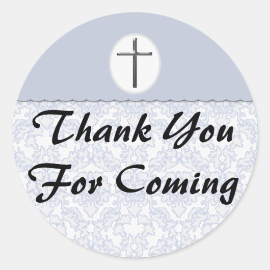 Elegant Damask Blue Sticker (Voorkant)