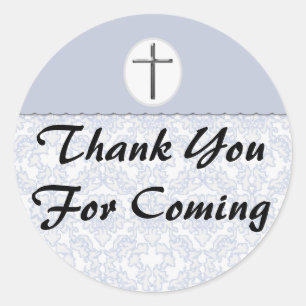 Elegant Damask Blue Sticker