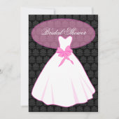 Elegant Damask Bridal Shower Invitation Kaart (Voorkant)