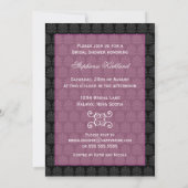 Elegant Damask Bridal Shower Invitation Kaart (Achterkant)