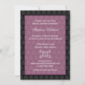 Elegant Damask Bridal Shower Invitation Kaart (Achterkant)