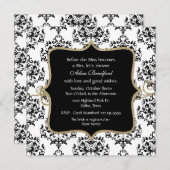 Elegant Damask Bridal Shower Invitation Kaart (Voorkant / Achterkant)