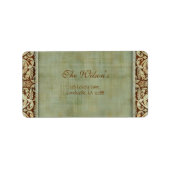 Elegant Damask Bruiloft Label Adres 2 (Voorkant)