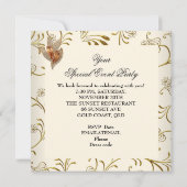 Elegant Damask Caramel Cream Beige Gold Kaart (Achterkant)