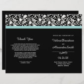 Elegant Damask Ceremony Wedding Programs (Voorkant / Achterkant)