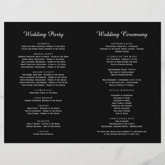 Elegant Damask Ceremony Wedding Programs (Achterkant)