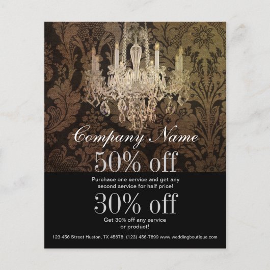 elegant damask chandelier Interior Designer Flyer (Voorkant)