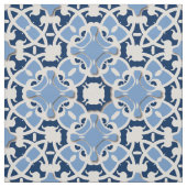 elegant Damask Classic Blue en White Stof (Swatch)