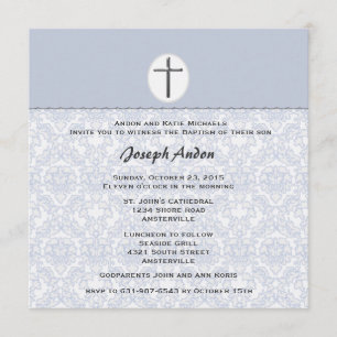 Elegant Damask Collectie Blue Invitation Kaart