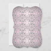 Elegant Damask & Cross Pink Baptism/Christening 2 Kaart (Achterkant)