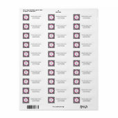 Elegant Damask Custom Monogram Black White Roze Etiket (Full Sheet)