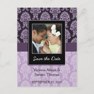 Elegant Damask Custom Save the date briefkaart