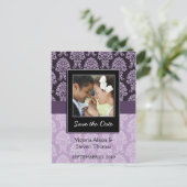 Elegant Damask Custom Save the date briefkaart (Staand voorkant)